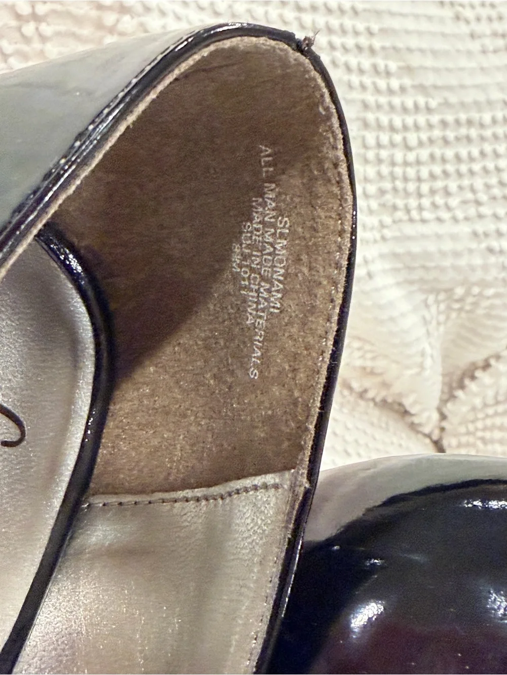 Sam & Libby Black Patent Cork Wedge Peep Toe Pumps - Picture 7 of 8